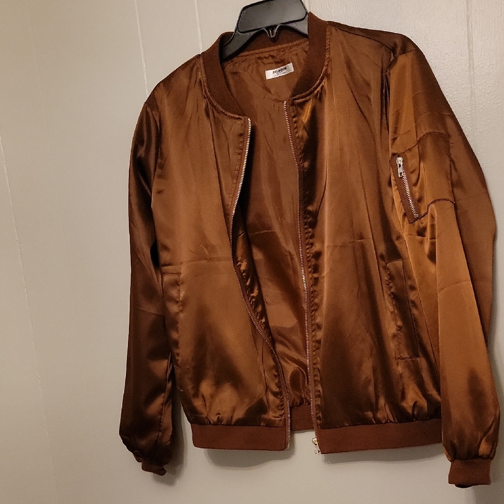 Zeagoo Women's Brown Bomber Jacket